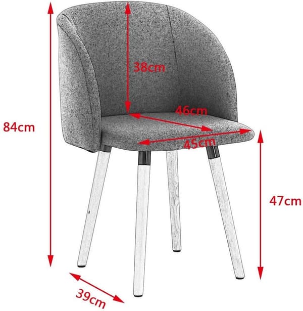 Ergonominen Rootz-ruokailutuoli - samettiverhoiltu - Tyylikäs istuin - Mukava, kestävä, monipuolinen - Massiivipuu- ja metallirunko - 45 cm x 46 cm x
