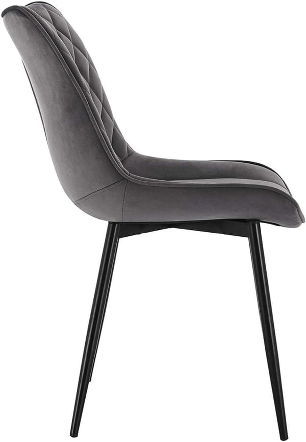 Rootz Velvet spisestuestole Sæt med 4 - Elegante stole - Komfortable siddepladser - Holdbar konstruktion - Nem montering - Fløjl og metal - 46 x 40,5