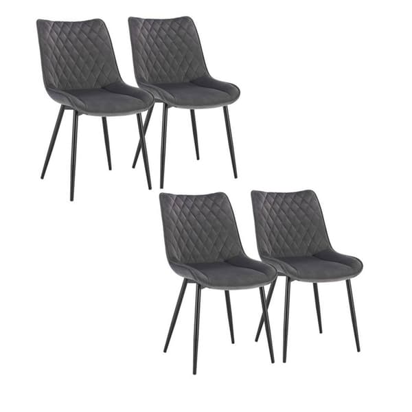 Rootz Velvet spisestuestole Sæt med 4 - Elegante stole - Komfortable siddepladser - Holdbar konstruktion - Nem montering - Fløjl og metal - 46 x 40,5