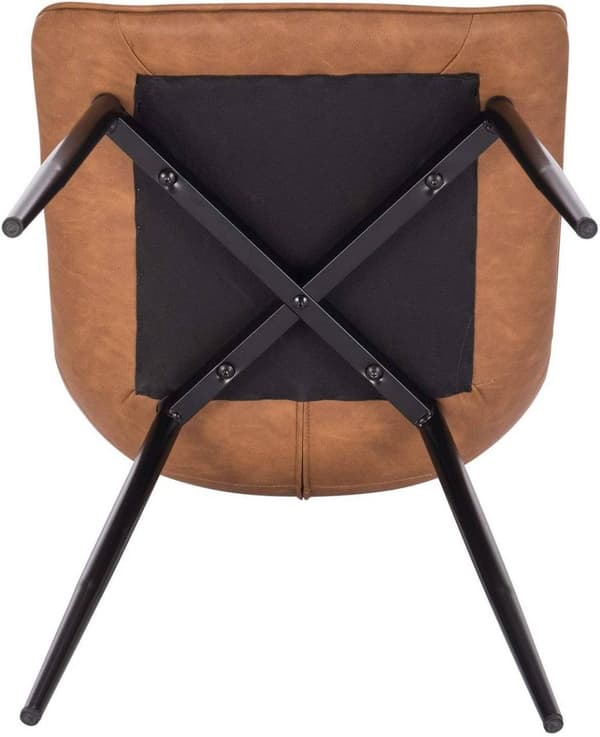 Rootz sæt med 2 spisestuestole - Køkkenstole - Moderne siddepladser - Holdbart kunstlæder - Komfortabelt design - Gulvbeskyttelse - 46 cm x 40,5 cm x