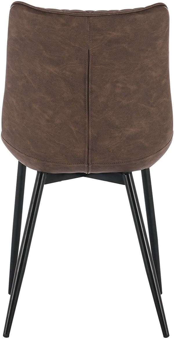 Rootz Set med 2 matstolar - Moderna köksstolar - Bekväma sittplatser - Hållbar och lätt att rengöra - Ergonomisk design - Imiterat läder och metall -