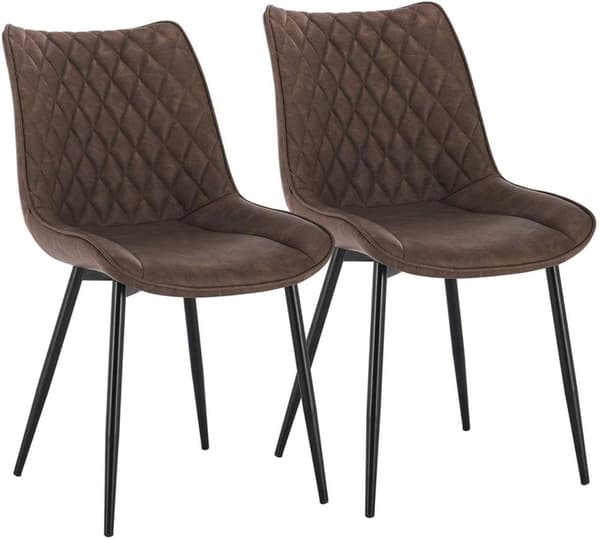 Rootz sæt med 2 spisestuestole - Moderne køkkenstole - Komfortable siddepladser - Holdbar og nem at rengøre - Ergonomisk design - Kunstlæder og metal