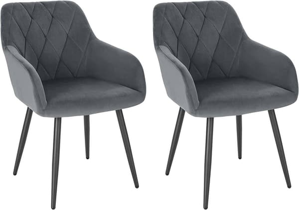Rootz Velvet -ruokailutuolit - Comfort-tuolit - Tyylikkäät istuimet - Ergonominen muotoilu - Ylellisesti pehmustettu - Tukeva metallirunko - 44 cm x 4