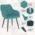 Miniatyrbillede 5 af 5: Rootz Velvet spisestuestol - Ergonomisk stol - Komfortabel siddeplads - Luksuriøs fløjl - Robust metalstel - 44 cm x 42,5 cm x 85,5 cm