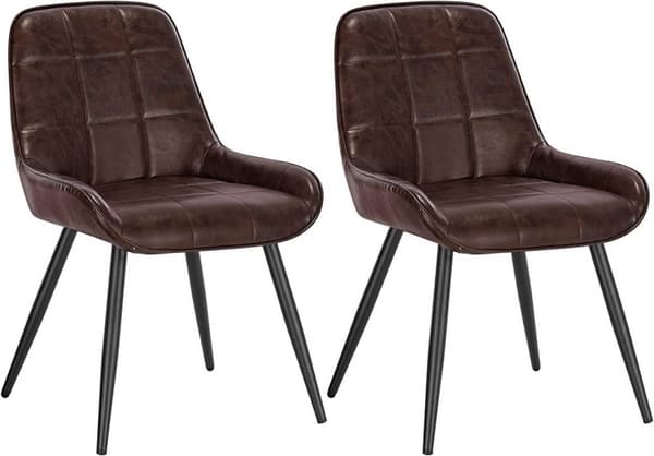 Rootz 2 ruokapöydän tuolin setti - Pehmustetut korostustuolit - Keinonahkaiset istuimet - Ergonominen muotoilu, kestävä rakenne, Lattian suojaus - 81,