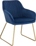 Miniatyrbillede 3 af 9: Rootz Velvet spisestuestol - Elegant stol - Komfortabel siddeplads - Højdensitetsskum - Holdbar metalramme - Alsidigt design - 45 cm x 44 cm x 78,5 cm