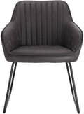 Miniatyrbillede 4 af 9: Rootz sæt med 2 spisestuestole - Køkkenstole - Moderne siddepladser - Komfortable og ergonomiske - Holdbar metalramme - Alsidigt gråt design - 45 cm x