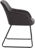 Miniatyrbillede 5 af 9: Rootz sæt med 2 spisestuestole - Køkkenstole - Moderne siddepladser - Komfortable og ergonomiske - Holdbar metalramme - Alsidigt gråt design - 45 cm x
