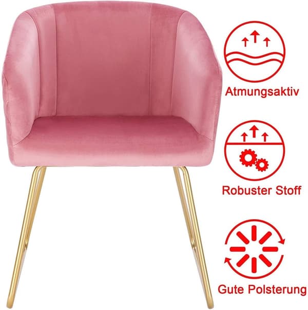 Rootz Velvet spisestuestol - Elegant stol - Komfortable siddepladser - Ergonomisk design, stilfuldt, holdbart - 76,5 cm x 43 cm x 41 cm