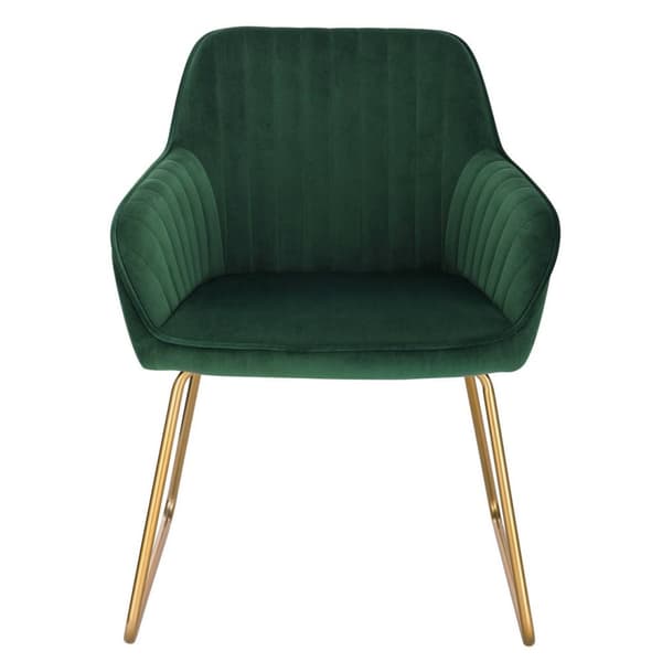 Rootz Velvet -ruokailutuolit käsinojilla - Kultainen metallikelkkajalusta - Ylellinen ja ergonominen - Poikkeuksellinen mukavuus, kestävä muotoilu, mo