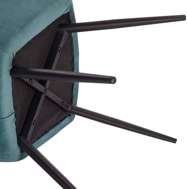 Rootz sæt med 2 spisestuestole - Lænestole med fløjlssæde - Turkis metalben - Komfortable og ergonomiske - Holdbar og stabil - Stilfuld og alsidig - 4