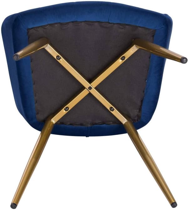 Rootz Velvet spisestuestolesæt - Elegante stole - Stilfulde siddepladser - Komfortable og ergonomiske, holdbare og stabile, nem montering - Blå med gy