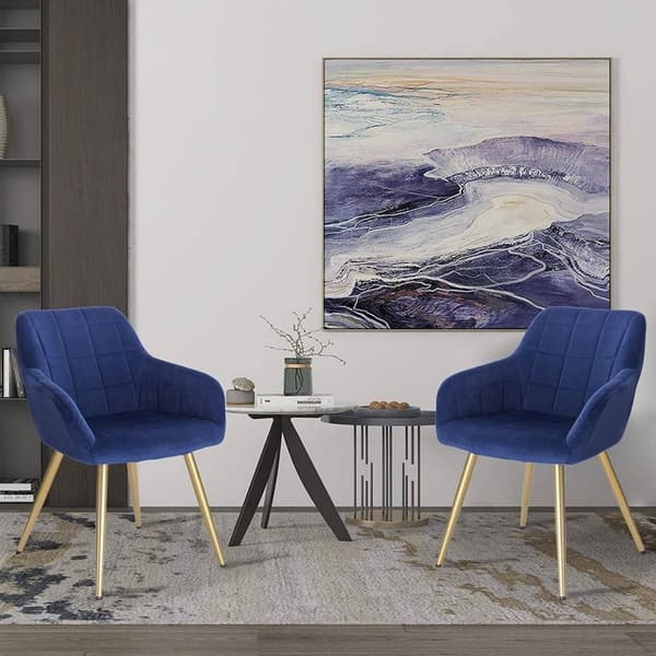 Rootz Velvet spisestuestolesæt - Elegante stole - Stilfulde siddepladser - Komfortable og ergonomiske, holdbare og stabile, nem montering - Blå med gy