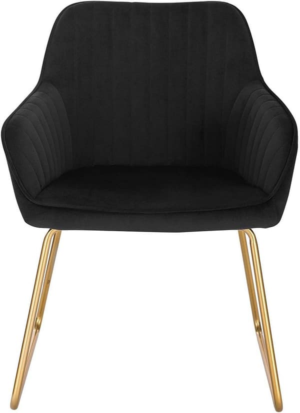 Rootz Velvet Spisestuestole Sæt med 2 - Lænestole med guldben - Komfortable, Holdbare, Stilfulde - Anti-Slip, Ergonomisk Design - 45 cm x 44 cm x 78,5