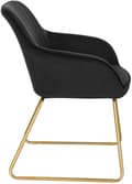 Miniatyrbillede 4 af 8: Rootz Velvet Spisestuestole Sæt med 2 - Lænestole med guldben - Komfortable, Holdbare, Stilfulde - Anti-Slip, Ergonomisk Design - 45 cm x 44 cm x 78,5