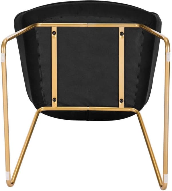 Rootz Velvet Spisestuestole Sæt med 2 - Lænestole med guldben - Komfortable, Holdbare, Stilfulde - Anti-Slip, Ergonomisk Design - 45 cm x 44 cm x 78,5