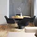 Miniatyrbillede 2 af 8: Rootz Velvet Spisestuestole Sæt med 2 - Lænestole med guldben - Komfortable, Holdbare, Stilfulde - Anti-Slip, Ergonomisk Design - 45 cm x 44 cm x 78,5