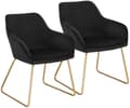 Miniatyrbillede 1 af 8: Rootz Velvet Spisestuestole Sæt med 2 - Lænestole med guldben - Komfortable, Holdbare, Stilfulde - Anti-Slip, Ergonomisk Design - 45 cm x 44 cm x 78,5