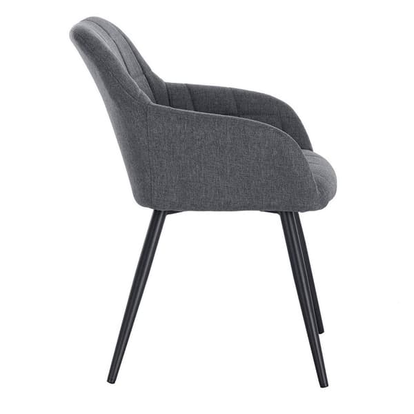 Rootz sæt med 2 spisestuestole - Lænestole - Komfortstole - Ergonomisk design, holdbar konstruktion, nem montering - linned og metal - 49cm x 43cm