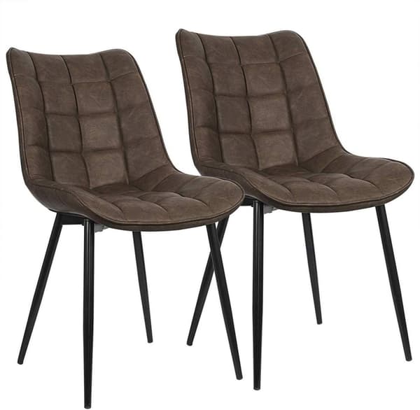 Rootz 2 ruokapöydän tuolin setti - Keittiötuolit - Pehmustetut tuolit - Korkeatiheysvaahtomukavuus - Kestävä metallirunko - Monipuolinen tyyli - 46 cm