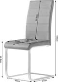 Miniatyrbild 3 av 7: Rootz Swing Chair Set med 2 - Matstolar - Ergonomiska sittplatser - Sammetsöverdrag, Stabil metallstomme, Golvskydd - 41cm x 100cm x 55,5cm
