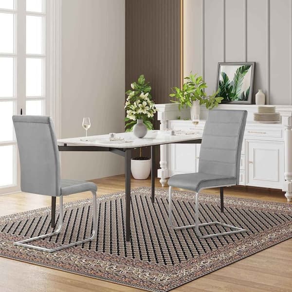 Rootz Swing Chair Set med 2 - Matstolar - Ergonomiska sittplatser - Sammetsöverdrag, Stabil metallstomme, Golvskydd - 41cm x 100cm x 55,5cm