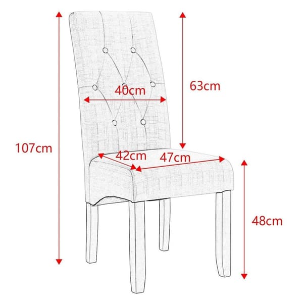 Rootz stoppade matstolsset - Elegant sittplats - Bekväma stolar - Slitstark, elegant, ergonomisk design - Linne och massivt trä - 107cm x 47cm x 42cm