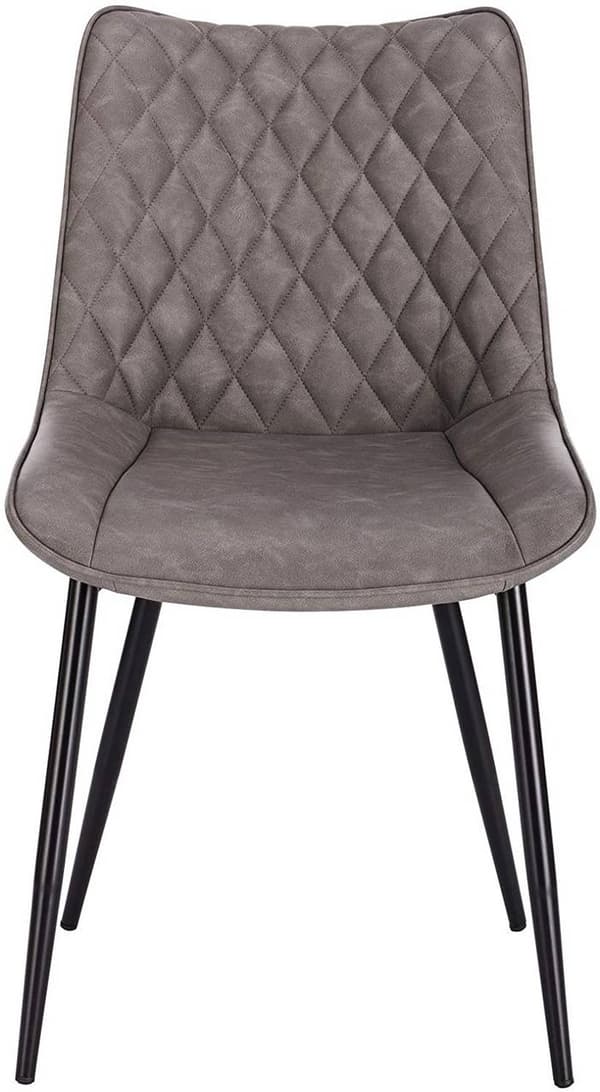 Rootz sæt med 2 spisestuestole - Køkkenstole - Moderne siddepladser - Holdbar, behagelig, nem at samle - Kunstlæder og metal - 46 cm x 40,5 cm x 85,5