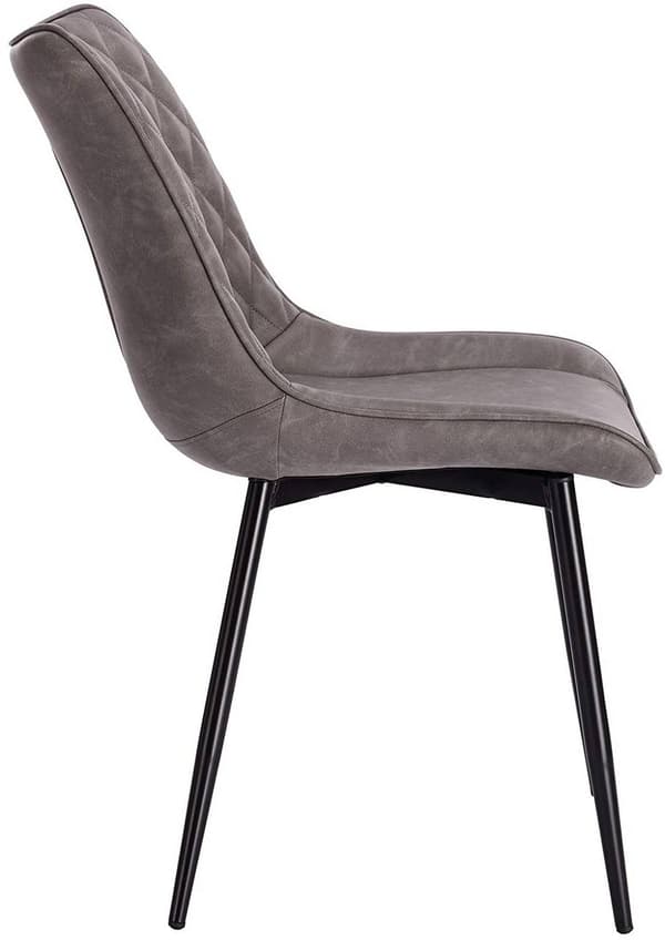 Rootz sæt med 2 spisestuestole - Køkkenstole - Moderne siddepladser - Holdbar, behagelig, nem at samle - Kunstlæder og metal - 46 cm x 40,5 cm x 85,5