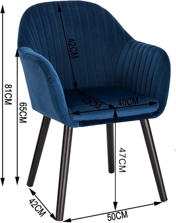 Rootz 4 ruokapöydän tuolin setti - Velvet-tuolit - Mukavat istuimet - Ergonominen muotoilu, kestävä rakenne, Helppo koota - 81 cm x 40 cm x 42 cm