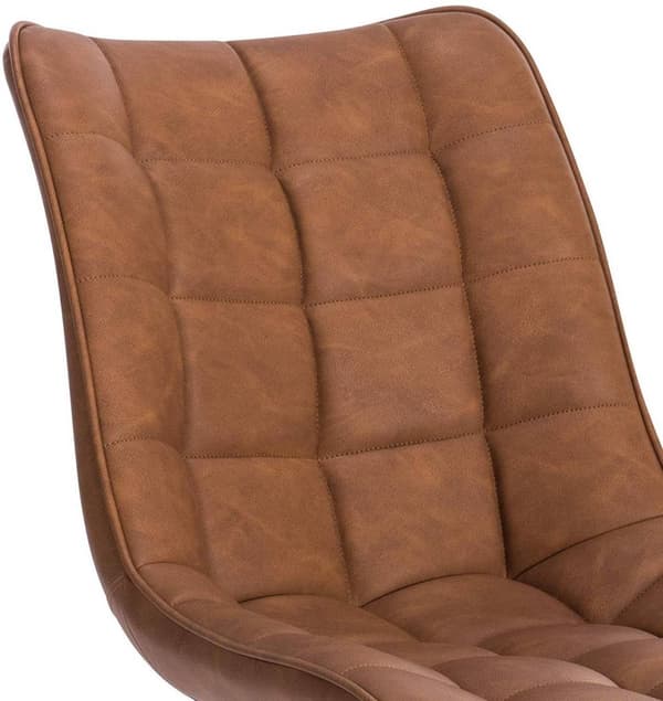 Rootz sæt med 2 spisestuestole - Imiteret læderstole - Metalbenstole - Komfortable siddepladser - Holdbar og robust - Alsidigt design - 46 cm x 40,5 c