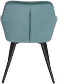 Miniatyrbillede 4 af 9: Rootz sæt med 4 spisestuestole - Fløjlsstole - Turkis metalben - Komfortable og støttende - Holdbar og langtidsholdbar - Gulvbeskyttelse - 49cm x 43cm