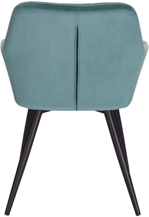 Rootz sæt med 4 spisestuestole - Fløjlsstole - Turkis metalben - Komfortable og støttende - Holdbar og langtidsholdbar - Gulvbeskyttelse - 49cm x 43cm