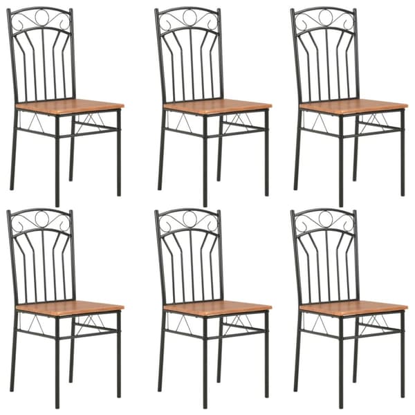 vidaXL spisebordsstole 6 stk. MDF brun -  Spisebordsstole