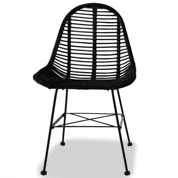 vidaXL spisebordsstole 2 stk. naturligt rattan sort - Spisebordsstole