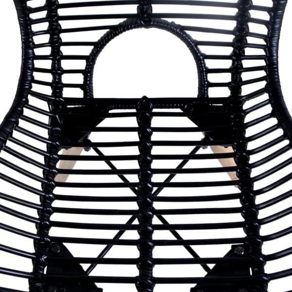 vidaXL spisebordsstole 4 stk. naturligt rattan sort -  Spisebordsstole