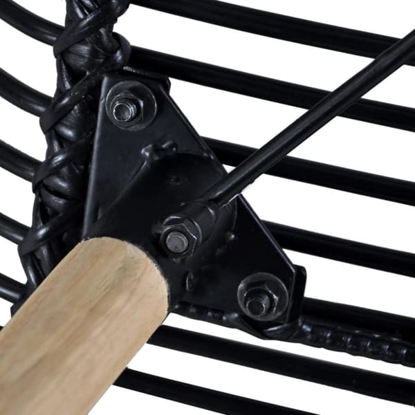 vidaXL spisebordsstole 4 stk. naturligt rattan sort -  Spisebordsstole