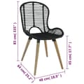 Miniatyrbillede 8 af 8: vidaXL spisebordsstole 4 stk. naturligt rattan sort -  Spisebordsstole