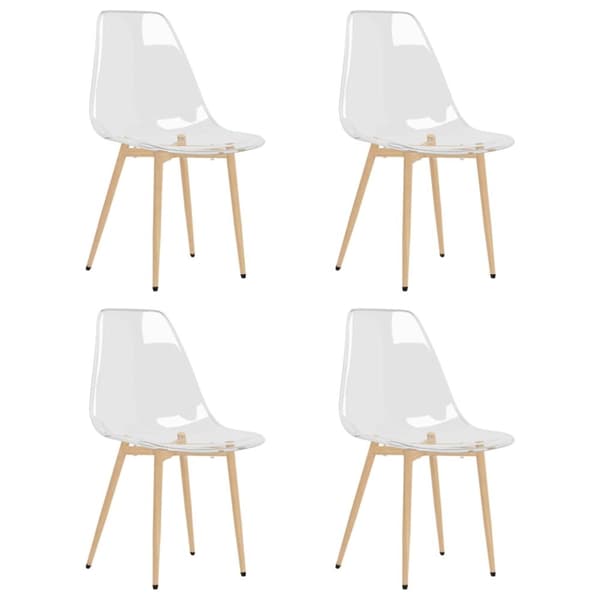 vidaXL spisebordsstole 4 stk. PET transparent -  Spisebordsstole