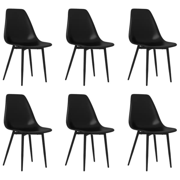 vidaXL spisebordsstole 6 stk. PP sort -  Spisebordsstole