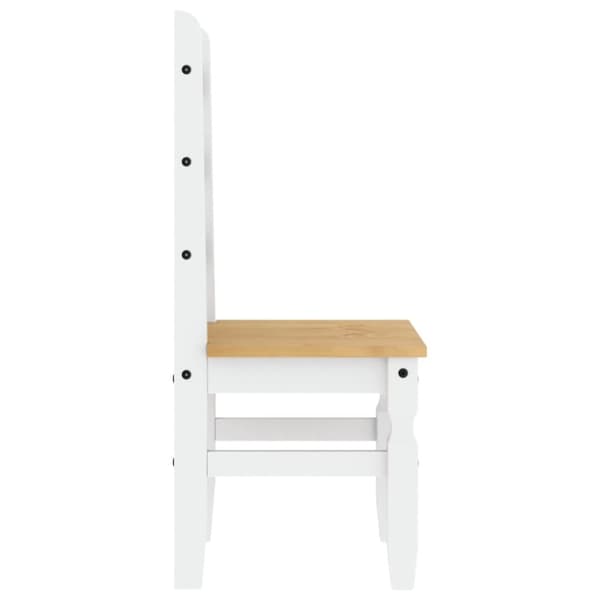 vidaXL Matstolar 2 st Corona vit 42x47x107 cm massiv furu -  Matstolar & Köksstolar