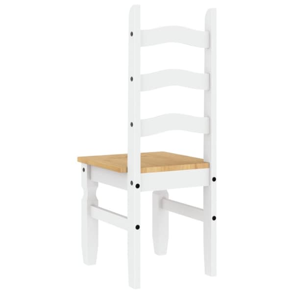 vidaXL Matstolar 2 st Corona vit 42x47x107 cm massiv furu -  Matstolar & Köksstolar