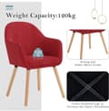 Miniatyrbild 7 av 9: Rootz matsalsstolar Set med 4 - Stoppade stolar - Fåtöljer - Bekväma, robusta, mångsidiga - Manchester och massivt trä - 55,5 cm x 83,5 cm x 56,5 cm
