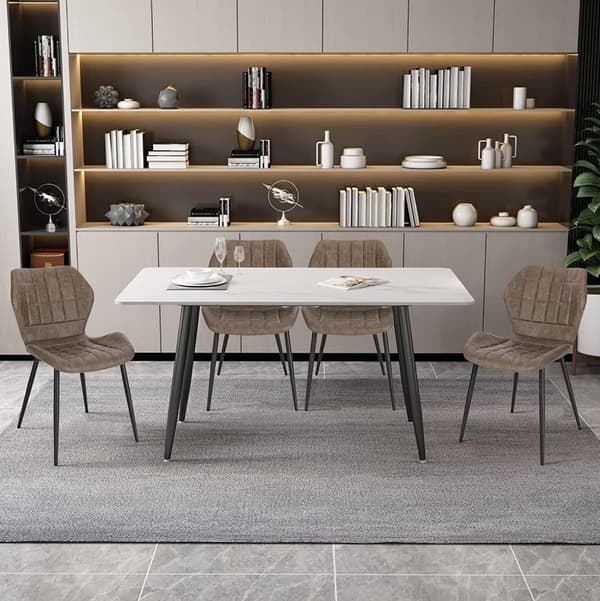Rootz ruokasalin tuolisarja 6 kpl - Pehmustetut tuolit - Keinonahkatuolit - Mukavat istuimet - Kestävä muotoilu - Ergonominen tuki - 47 cm x 79,5 cm x