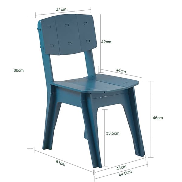 Puinen Rootz-tuoli - Keittiötuoli - Työtuoli - Tenon-liitosrakenne - Naarmuuntumattomat lattiasuojat - Helppo koota - 44,5 cm x 86 cm x 61 cm