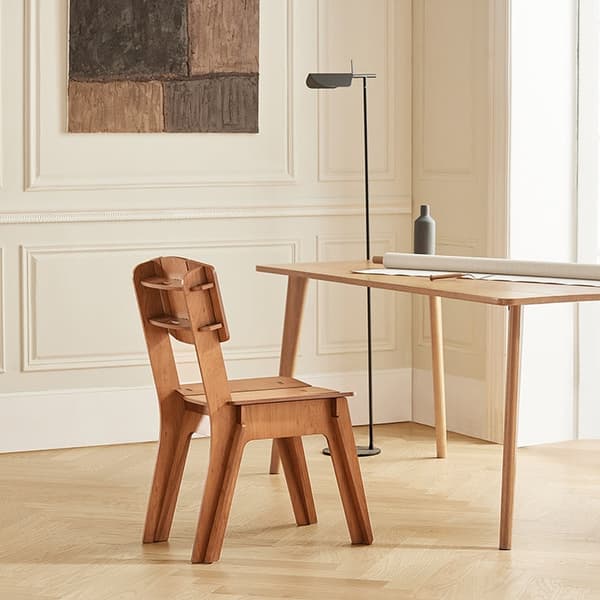 Rootz spisestuestol i træ - Køkkenstol - Kontorstol - Nem montering - Ridsefast - Miljøvenlig - 44,5 cm x 86 cm x 61 cm - Brun