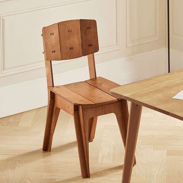 Rootz matstol i trä - Köksstol - Kontorsstol - Enkel montering - Reptålig - Miljövänlig - 44,5 cm x 86 cm x 61 cm - Brun