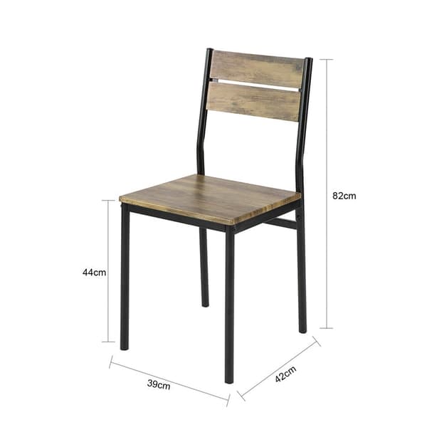 Rootz 5-osainen ruokasetti - Keittiöpöytä - Toimistopöytä - MDF-viilutaso - Tukeva metallirunko - Teollinen muotoilu - Pöytä: 110cm x 76cm x 70cm, Tuo