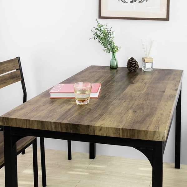 Rootz 5-osainen ruokasetti - Keittiöpöytä - Toimistopöytä - MDF-viilutaso - Tukeva metallirunko - Teollinen muotoilu - Pöytä: 110cm x 76cm x 70cm, Tuo