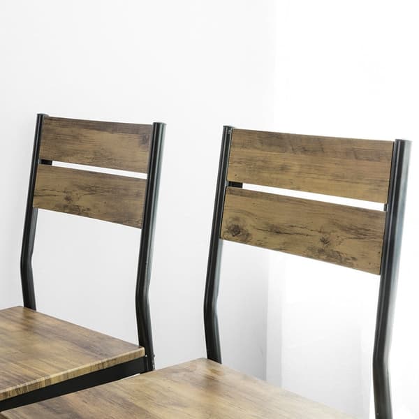 Rootz 5-osainen ruokasetti - Keittiöpöytä - Toimistopöytä - MDF-viilutaso - Tukeva metallirunko - Teollinen muotoilu - Pöytä: 110cm x 76cm x 70cm, Tuo